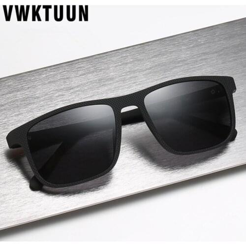 VWKTUUN TR Frame Polarized Sunglasses Men Oversized Driver Sun glasses Square Shades Driving Polarized Sunglasses UV400 Glasses