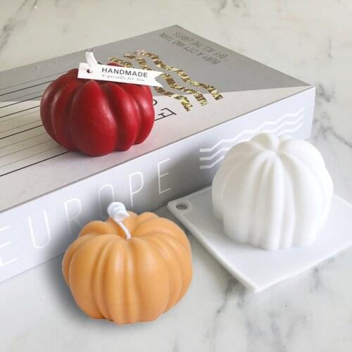 New Halloween Pumpkin Shape Candle Silicone Mold for DIY Handmade Ornaments Plaster Chocolate Soap Candle Mould