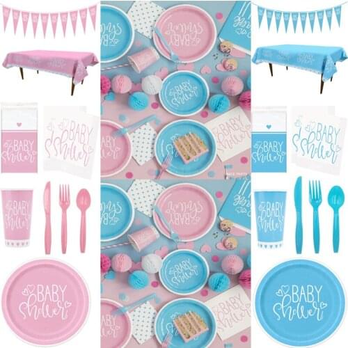 New Birthday Party Disposable Tableware Set Cups Plates Napkins Tableware Decor for Kids Birthday Party Supplies Baby Shower