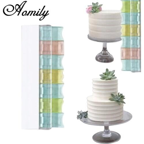 Aomily DIY Cake Plastic Spatulas Decorating Birthday Cake Scrapers Pastry Cutter Bakeware Home Mousse Baking Decorating Tools