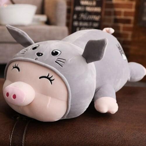Dorimytrader Cartoon McDull Pig Plush Toy Giant Stuffed Anime Totoro Doll Animals Panda Pillow for Kids Gift Deco 35inch 90cm