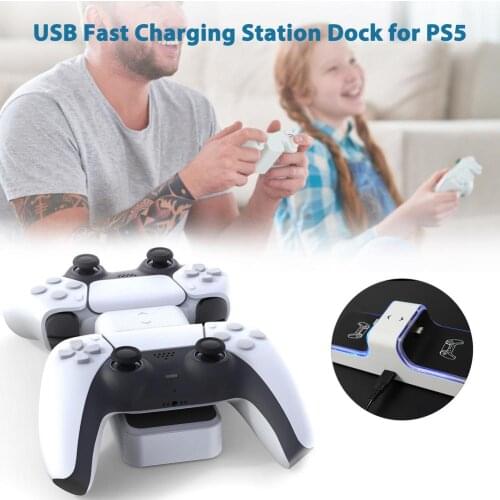 Controller Charger Cradle For Sony PS5 Controller Joystick Gamepad Dual USB Charging Stand Station Dock For PS5 Gamepad