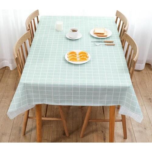 3 Colors / 2 Sizes Rectangle Tablecloth PVC Lattice Printed Table Cover Anti-Oil Waterproof Table Cloth Tableware Useful 180gB