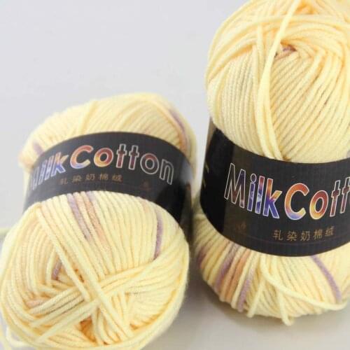 Sale 2ballsx50g Soft Cotton Baby New Hand-Dyed Wool Socks Scarf Knitting Yarn 2075-13-2 Orange yellow