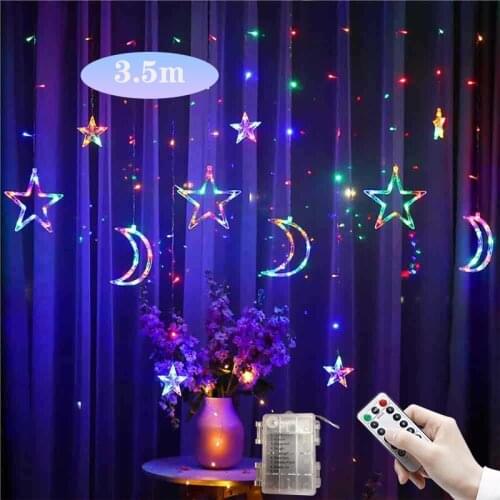 3.5M LED String Lights USB Rechargeble Stars Moon Fairy Lights Battery Operated Night Lights Christmas Gift Wedding Party Decor