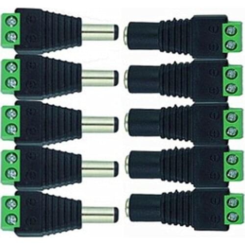 LED lamp with welded DC head monitoring power connection 5.5mm*2.1mm 12V power source green male and female head