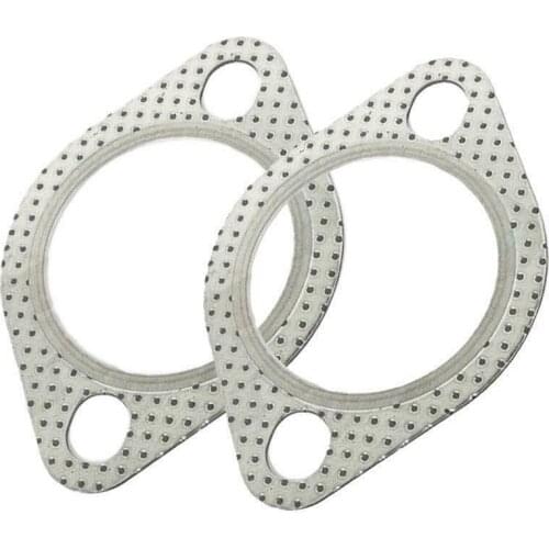 Universal Muffler Gasket 51-53MM 2-Bolt HighTemp Car Engine Exhaust Gasket Turbo Manifold Header Down Dump Pipe 6pcs/Lot