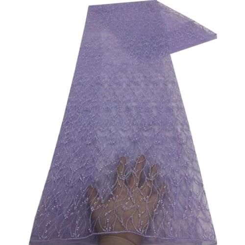 Nigerian Lace Fabrics African Lace Fabric 2021 High Quality Lace with bead French Lace Fabric for Dress latest Net lace XZ-240