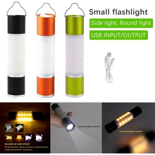 USB Rechargeable LED Flashlight Waterproof Zoomable LED Torch Emergency Light Outdoor Camping Tent Lamp Portable Hanging Lantern