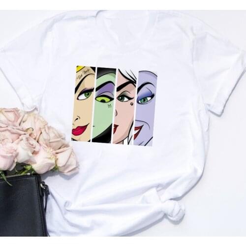 Maleficent Women T Shirts Print Disney Cartoon Tshirts Girls Laides Harajuku Streetwear Tee Tops O-neck Women Clothes