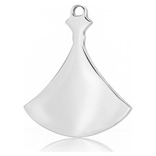 Women charms ginkgo leaf charm tree leaf pendant blank necklace tags Stainless steel mirror polished charms 50pcs