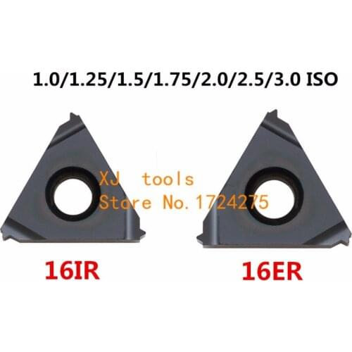 10PCS 16ER 16IR 16 ER IR 1.0/1.25/1.5/1.75/2.0/2.5/3.0 ISO,Indexable Tungsten Carbide internal External Threading Lathe Inserts