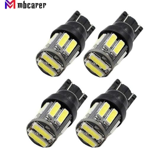 4pcs Car T10 LED 194 168 W5W 10-7020 SMD Wedge Replacement Reverse Instrument Panel Lamp Bulbs For Clearance Lights Z2