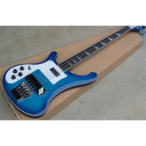 Left Hand Version 4-String Electric Bass Guitar, Transparent Sky Blue Rickenbacker 4003 Guitar