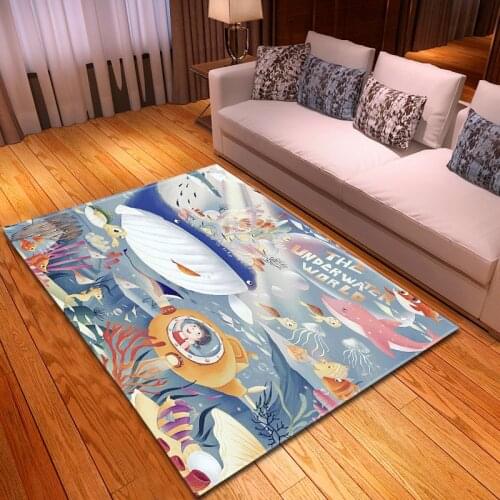 6mm Mediterranean Style Rectange 3D Carpets For Living Room Bedroom Area Rug Home Plush Mat/Carpet Short Furnishing Decor Fabric