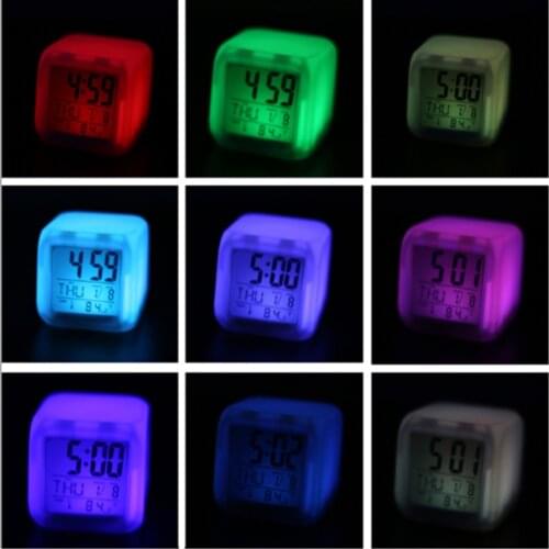 Alarm Clock LED Digital Clock 7 Color Changing Light Night Glowing Kids Desk Clock despertador Children Gift Home Gadget