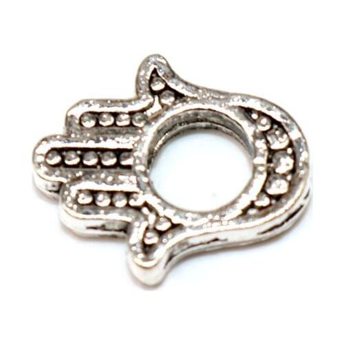 Tibetan Silver plated Spacer Beads Hamsa Hand Shaped Loose Beads Charms For DIY Needlework Jewelry Making