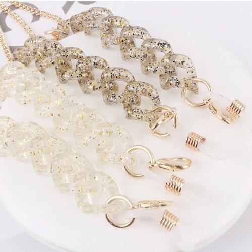 1Pcs Women Fashion Acrylic Shiny Sunglasses Chains Gold Eyeglasses Chain Sunglasses Holder Necklace Eyewear Retainer Accessories