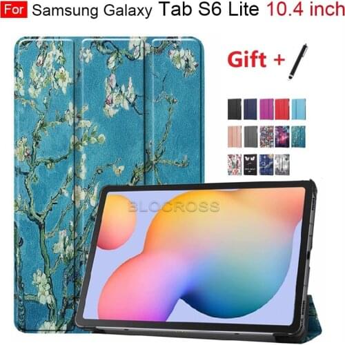 Case for For Samsung Galaxy Tab S6 Lite 10.4'' smart cover flip stand Case PU leather Case for SM-P610 SM-P615 2020 with gift
