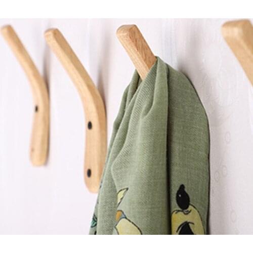 Wooden Wall Hanging hook Oak Modern Clothes Hat Key Storage Hook Hanger for Home Use non-toxic waterproof and anti-corrosion