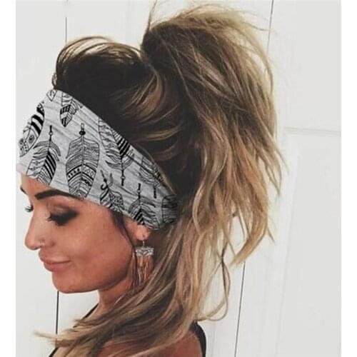 Print Stretch Cotton Headband For Women Elastic Headwear Turban Head Scarf Ladies Bandage Head Wrap Hair Accessories