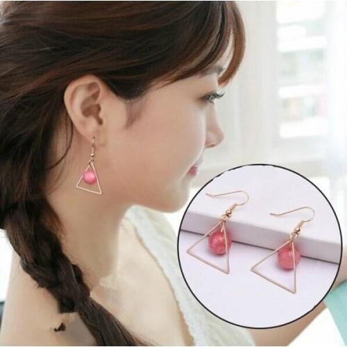 Ex698 Korean version Fashion Vintage simple alloy geometric triangular earrings 2021 trend Womens Jewelry Accessories