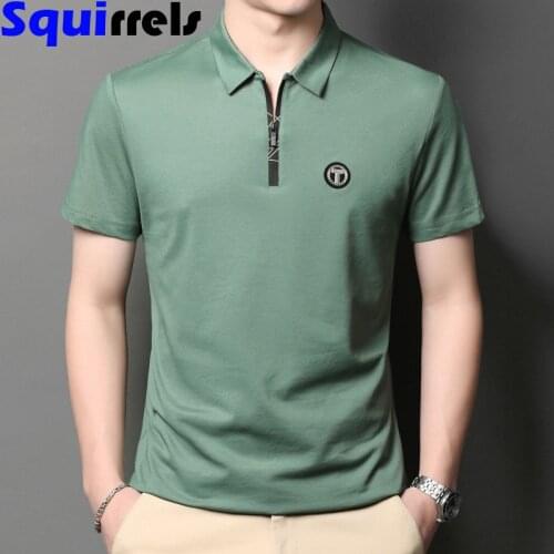 Mens short-sleeved t-shirt summer half-sleeved lapel quick-drying polo shirt top T-shirt casual mens clothing