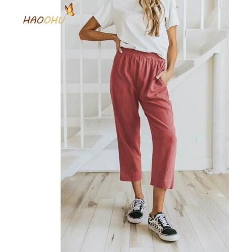 Женские укороченные брюки HAOOHU China At AliExpress