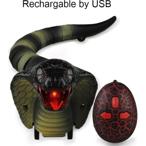 Infrared Remote Control Cobra Snake Toy RC Simulation Animal Surprise Trick Terrify Mischief Safari Garden Props Joke Prank Gift
