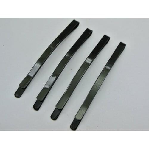 30 Black Metal Flat Top Curved Bobby Hair Pin Clips Barrette 64mm