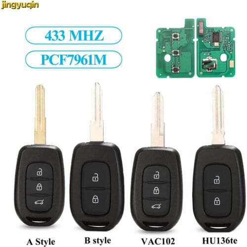 Jingyuqin 2/3B Remote Car Key 433MHZ PCF7961M For Renault Symbol Trafic Dacia Logan Lodgy Dokker Duster Clio4 Sandero Master3