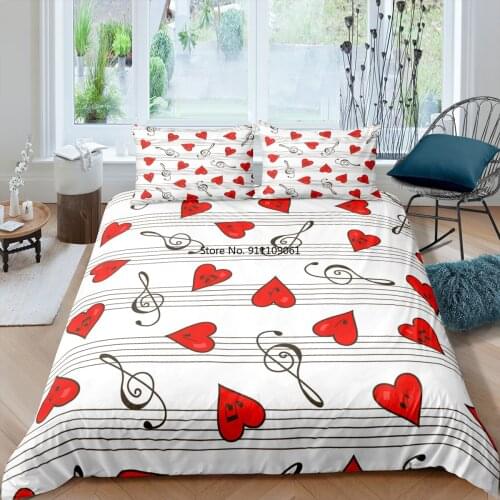 Home Decor Printed Cartoon Music Notes Bedding Set Children Dinosaur Duvet Cover 90x190 Kids/Adults Twin Single Size Bedclothes
