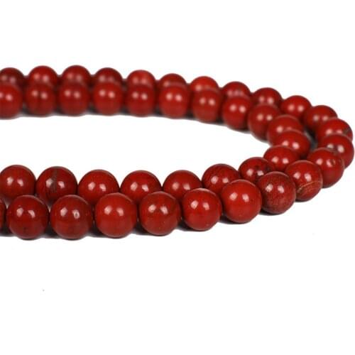 Natural Beads Red Jaspers Round Accessorries Beads For Jewelry Making 15" Strand DIY Loose Beads For Women Gifts 4 6 8 10 12mm