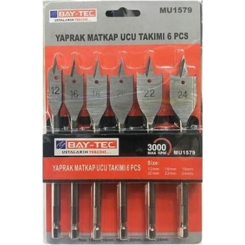 Bay-Tec Leaf Drill Tip Kit 6 Piece 12-16-18-20-22-24