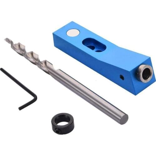 Aluminum Alloy Mini Straight Hole Puncher Locator Drill Bit Clamp Kit Drill Guide Set DIY Carpentry Woodworking Tool