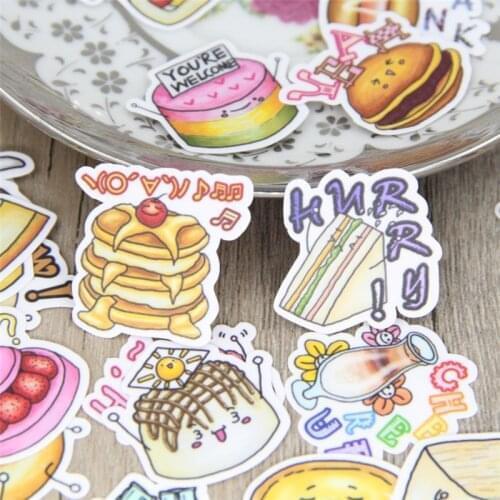 40 pcs delicious food waterproof for phone car Label Decorative Stationery Stickers Scrapbooking DIY Diary Album toy Sticker