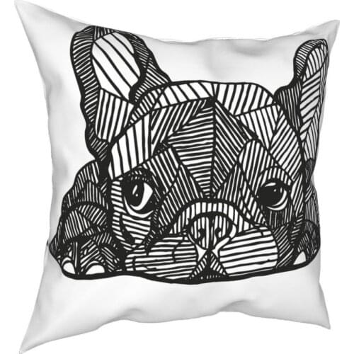 French Bulldog Puppy Dog Lover Throw Pillow Cover Polyester Cushions for Sofa Casual Pillowcover Home Decor