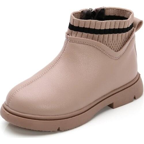 2020 New Girls Ankle Boots Winter Warm Girls Shoes Fashion Kids Short Snow Booties Fur Lined Slip-On Childrens Princess Boots