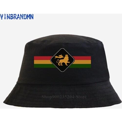 2021 New Fashion Vintage Rasta Lion Session Fishing Fisherman Hat Rastafari Lion Summer hat Jamaica Judah Lion King Bucket hats