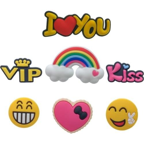 Single Sale 1pc PVC Shoe Charms Animals Ball Cherry Lollipop Starfish Shoe Buckle Decoration for croc jibz Kids Party X-mas Gift