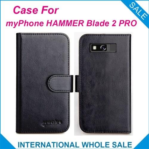 Original! myPhone HAMMER Blade 2 PRO Case 6 Colors High Quality Flip Leather Wallet Case Cover Slots Phone Bag