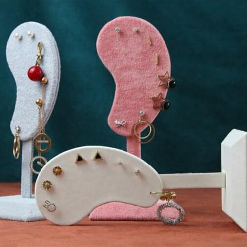 Fashion Earring Display Stand Multi-Color Microfiber Earring Holder Ear Clip Stud Jewelry Display Organizer Stand