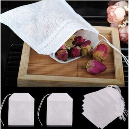 50 Pcs/Lot Teabags 5 x 7CM Empty Scented Tea Bags With String Heal Seal Filter Paper for Herb Loose Tea