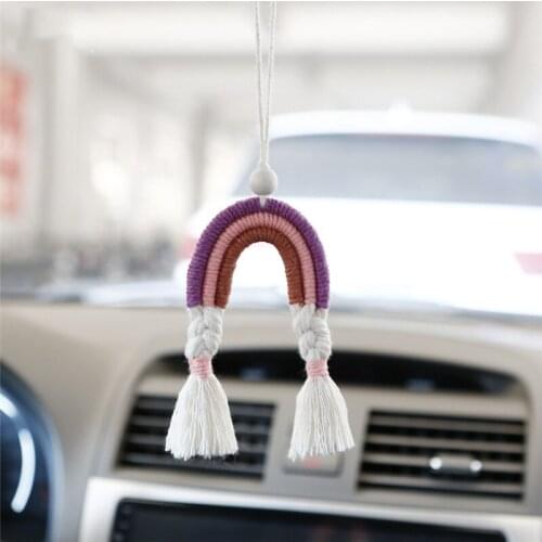 Advertising Gifts Top Sale New Arrivals Car Diffuser Cotton Rope Hand-Woven Rainbow Car Pendant
