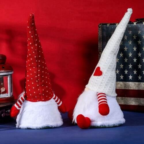 Christmas Glowing Gnome plush Doll Tabletop Santa Claus Statue A Handmade Tomte Stuffed Doll Home Decoretion