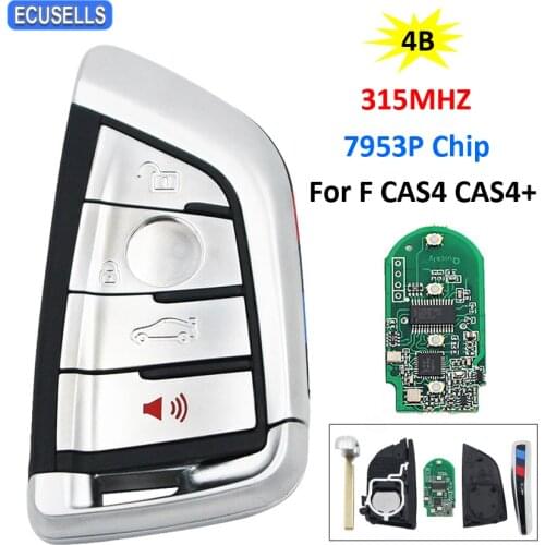4 Button Smart Remote Car Key 315MHZ 7953P Chip for BMW F CAS4 1 2 3 4 5 6 7 Series X3 X4 X5 X6 with Uncut Blade Insert Key