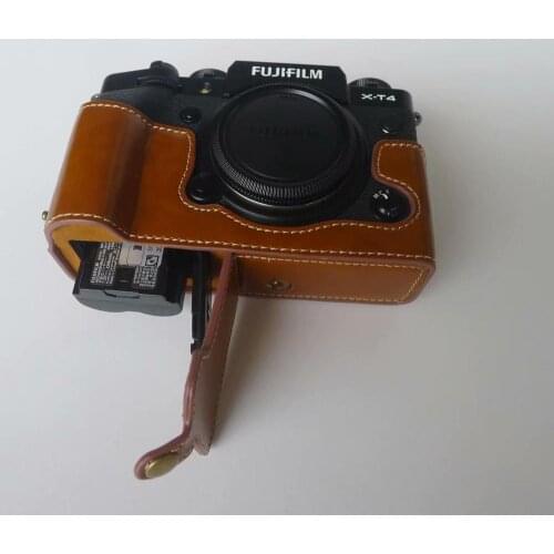 XT4 Camera Bag PU Leather Half Body Set Cover For Fujifilm FUJI X-T4 XT4 Bottom Case With Battery Opening