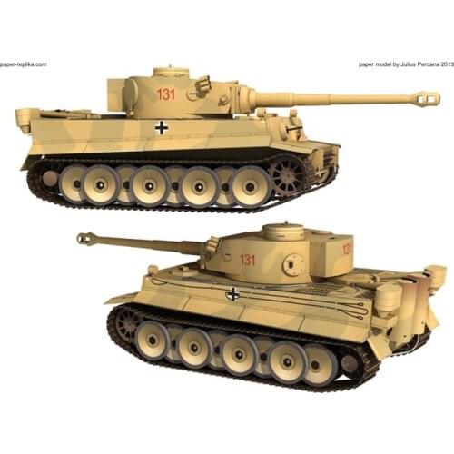 Tiger Tank Sand White Version 3D Paper Model DIY