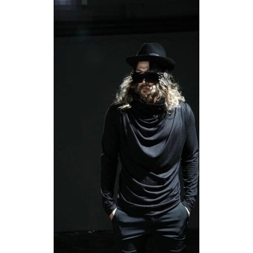 Spring and Autumn 2020 Korean version of the new handsome fashion mens fashion fashion fashion casual pile collar pleated botto