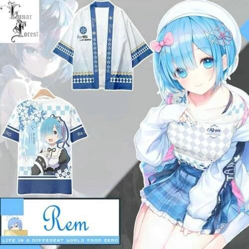 Anime Re:zero Rem 3D Printing Japanese Kimono Haori Yukata Women/Men Fashion Summer Casual Cool Short Sleeve Streetwear